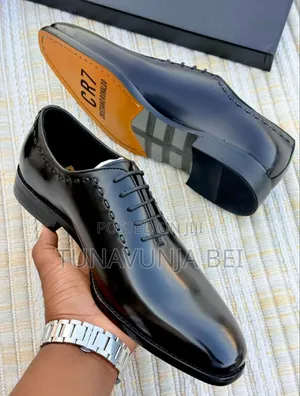 Cr7 Brand / Quality Leather Shoes / Black