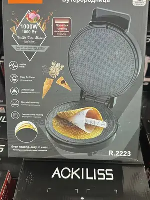 Electric Waffle Cone Maker With Sided Non-Stick Coating for Ice Cream