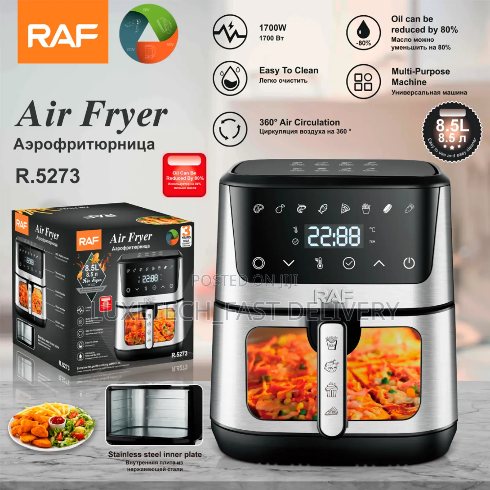 Raf R.5273 Air Fryer 8.5 Litres