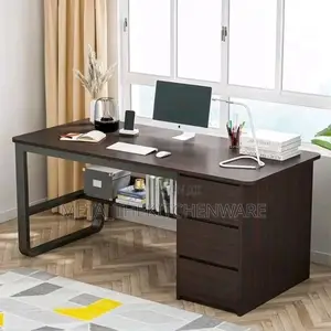 Modern Office Computer Desk With Shelves 120cm