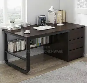 Modern Office Computer Desk With Shelves 120cm
