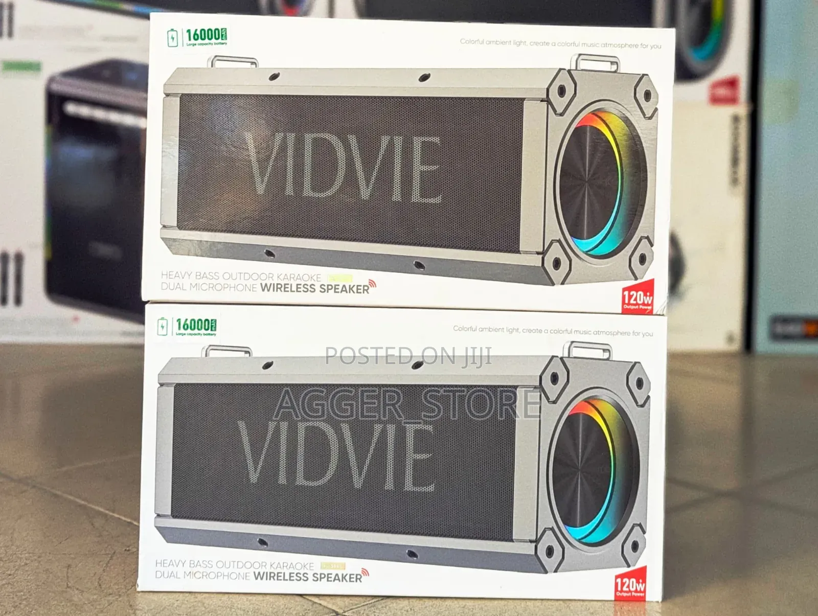 Vidvie Heavy Bass Karaoke Outdoor Speaker (Two Mics) 120watts