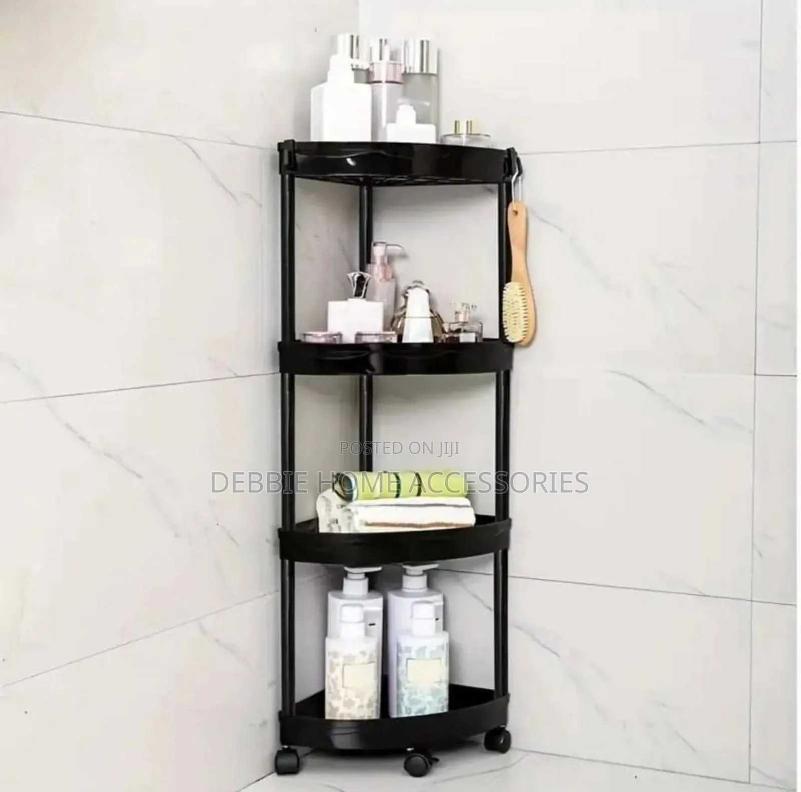 4-Tier Corner Storage Rack With Wheels.