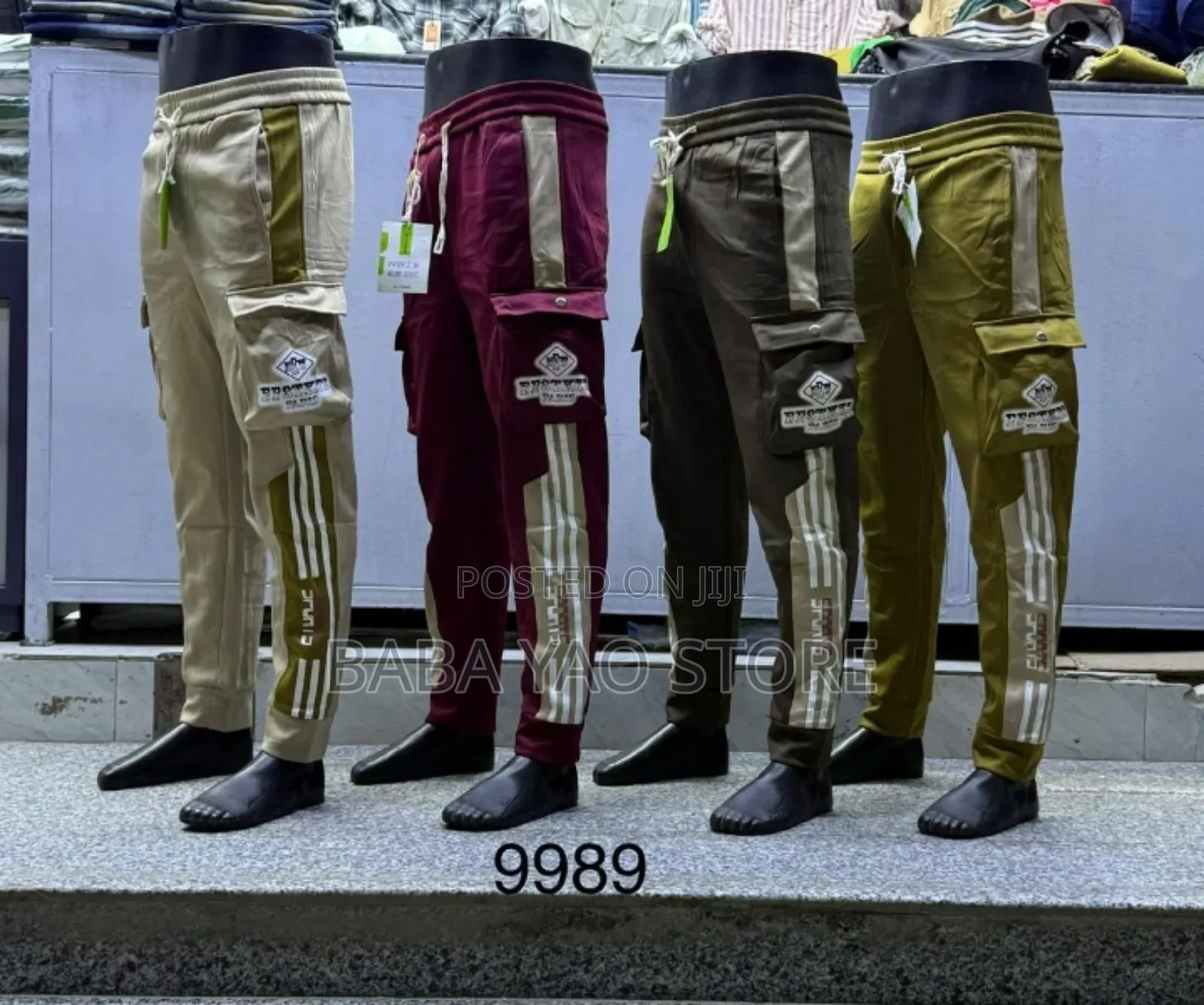 Vintage Wash Loose Men's Multi Pockets Baggy Trousers
