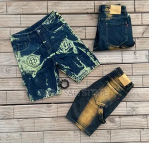 Men's Summer Baggy Jeans Short Breathable Loose Wode Leg Pants