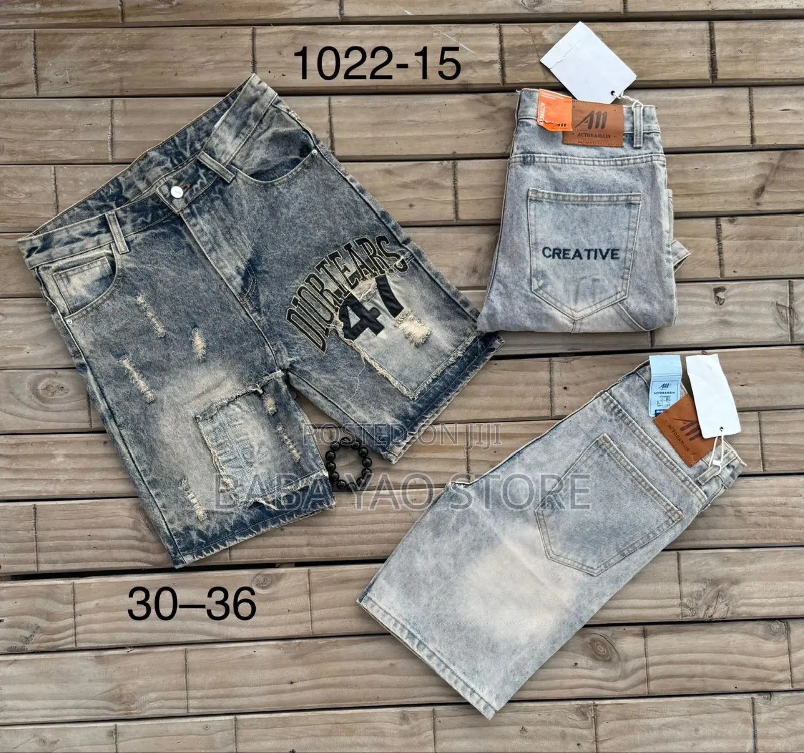 Men's Summer Baggy Jeans Short Breathable Loose Wode Leg Pants
