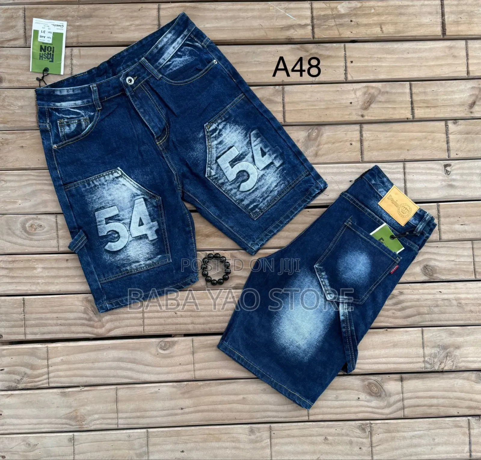 Men's Summer Baggy Jeans Short Breathable Loose Wode Leg Pants