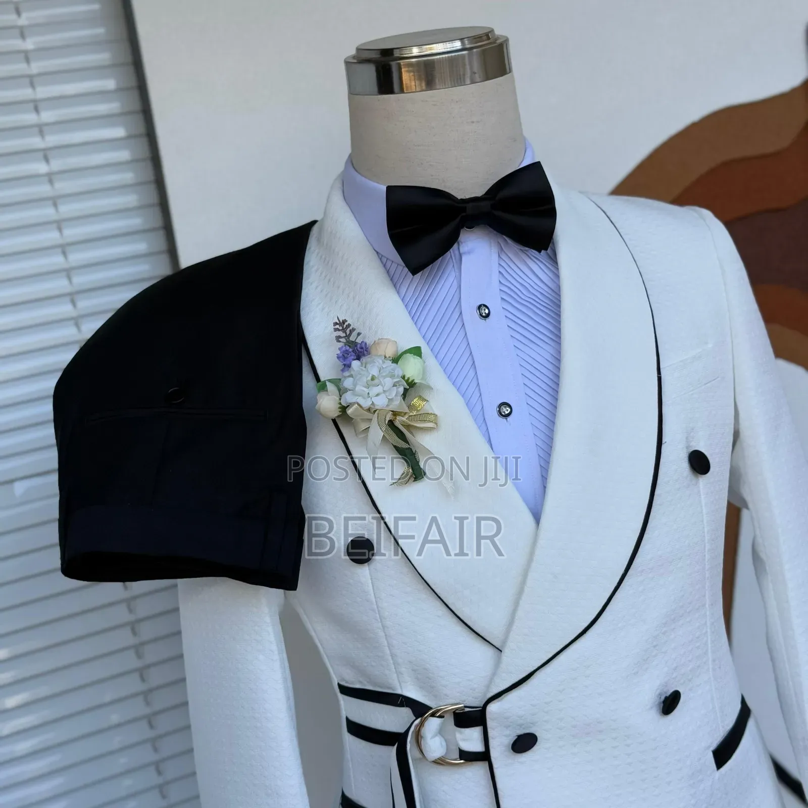 Black Tro White Double Breasted Suit