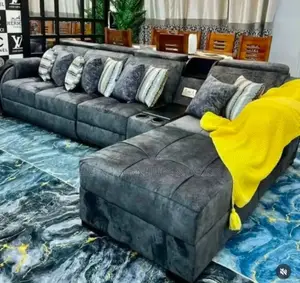 L Shaped Sofa 5 Seat Fibers and Spring