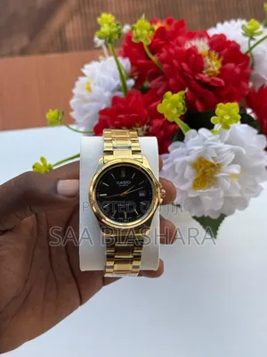 Casio Womens Round Shape Gold and Black