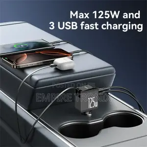 Yesido Y71 125w Ultra-Fast Car Charger With Retractable Cable