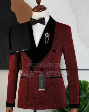 Ice Material Men Suits (Red)