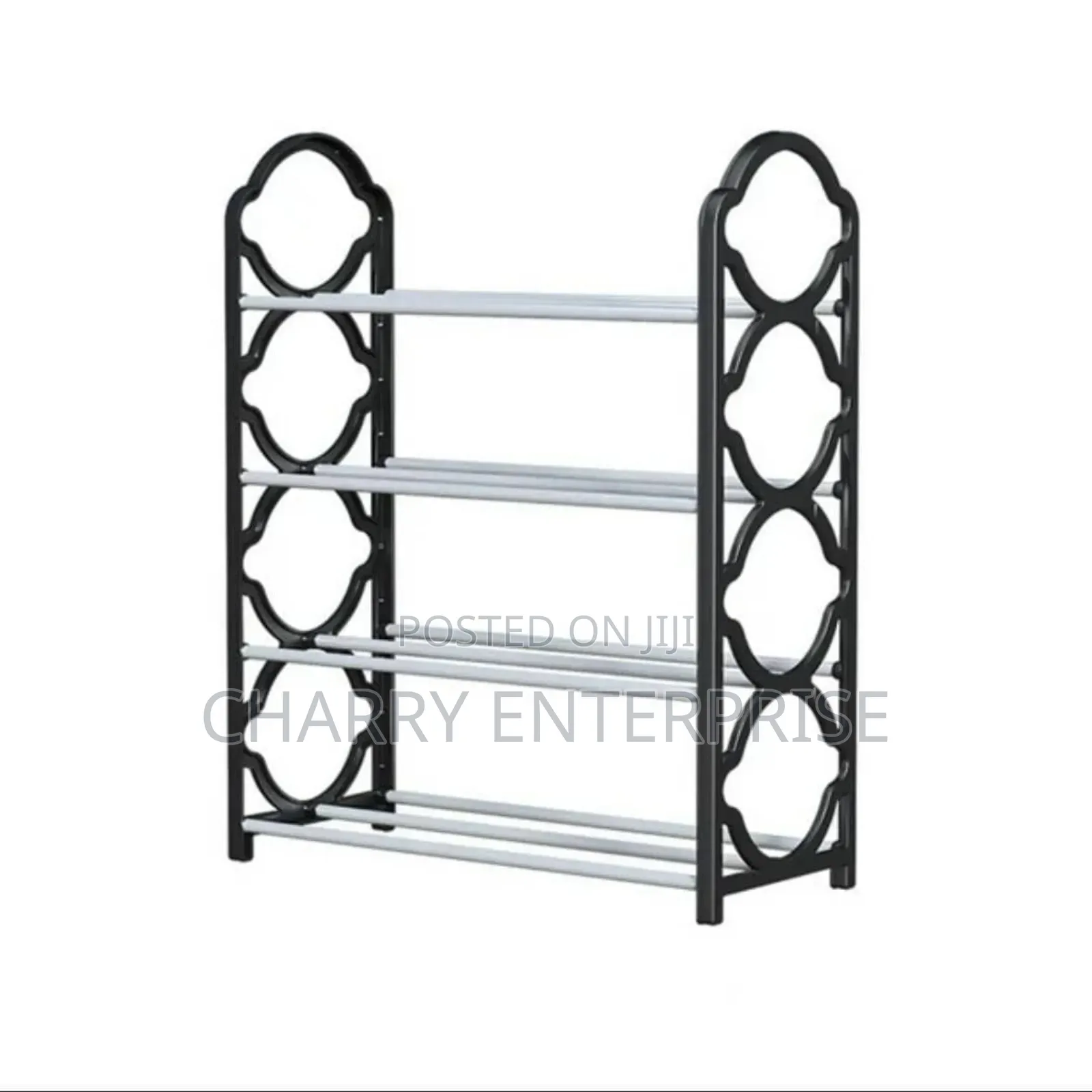 Space Saving Shoe Organizer With Four Tiers For Storing Multiple Pairs
