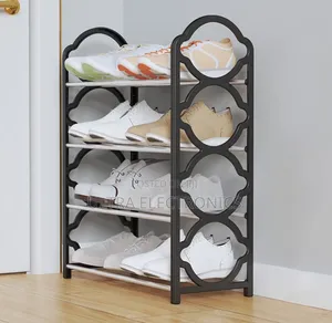 Space-Saving Shoe Organizer With Four Tiers for Storing Multiple Pairs