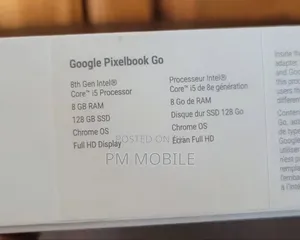 New Laptop Google Pixelbook 8GB Intel Core I5 SSD 128GB