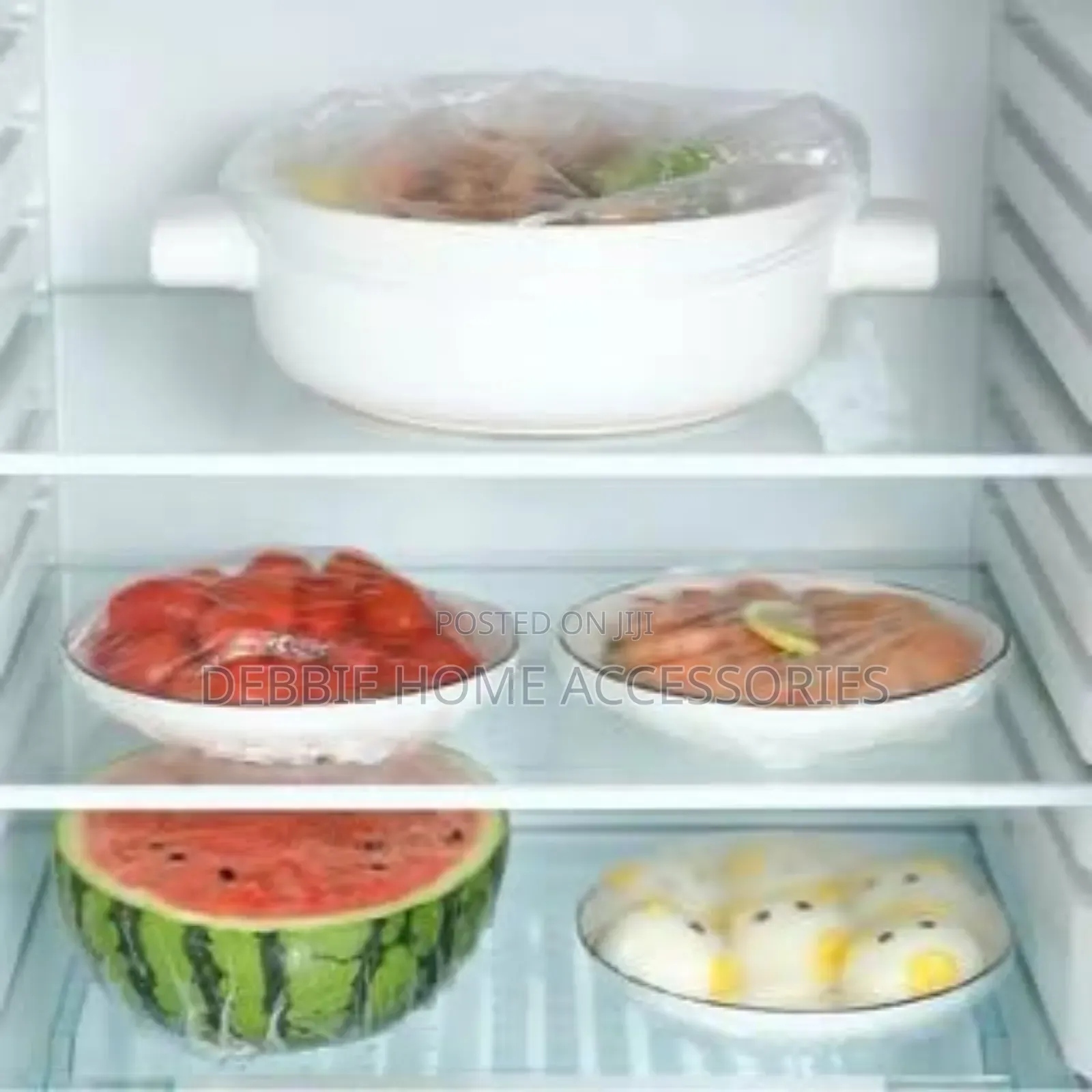 Bag of Disposable Elastic Plastic Food Covers.-100pcs