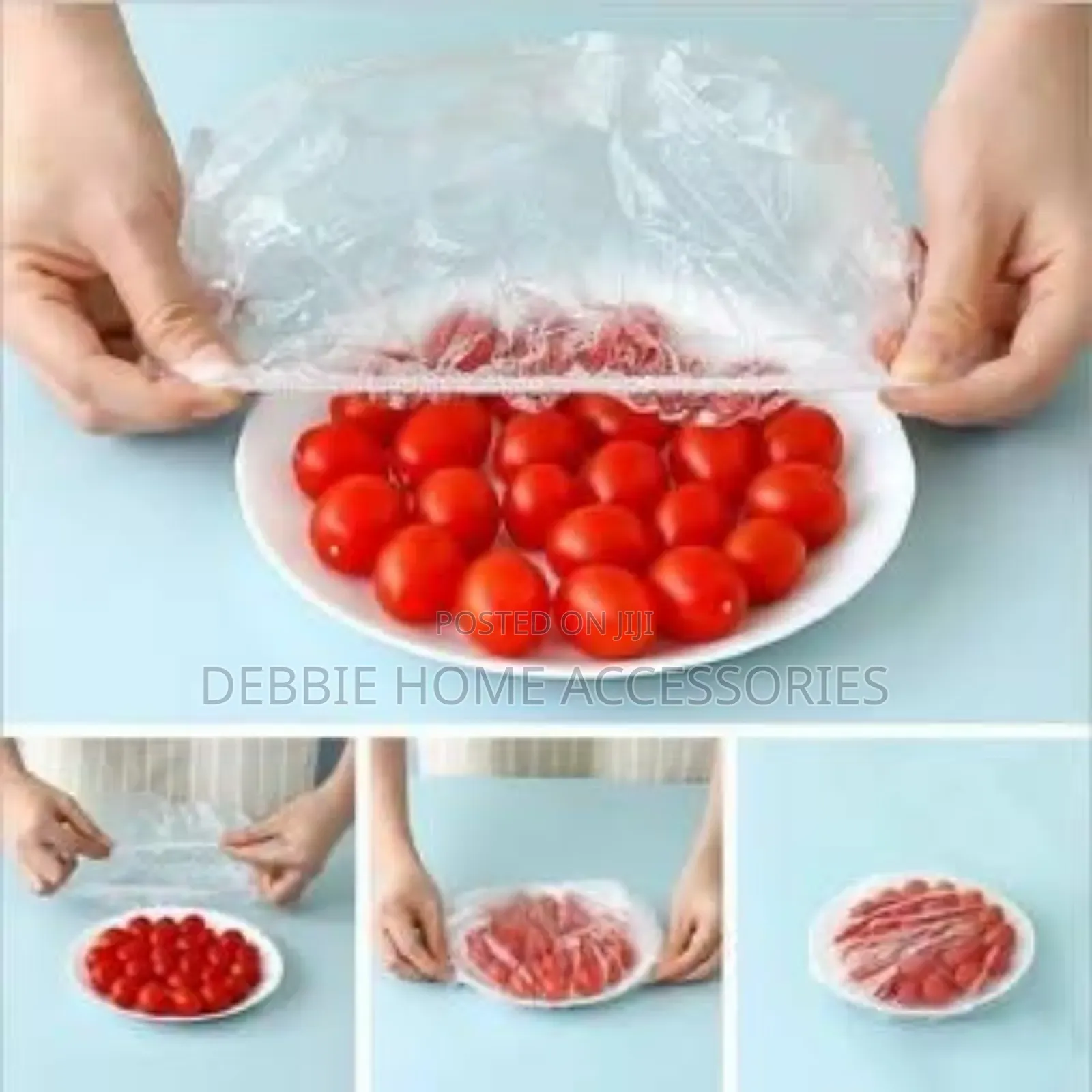 Bag of Disposable Elastic Plastic Food Covers.-100pcs