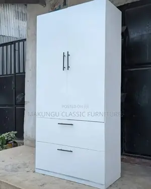 Double Door Wardrobe Rangi Nyeupe