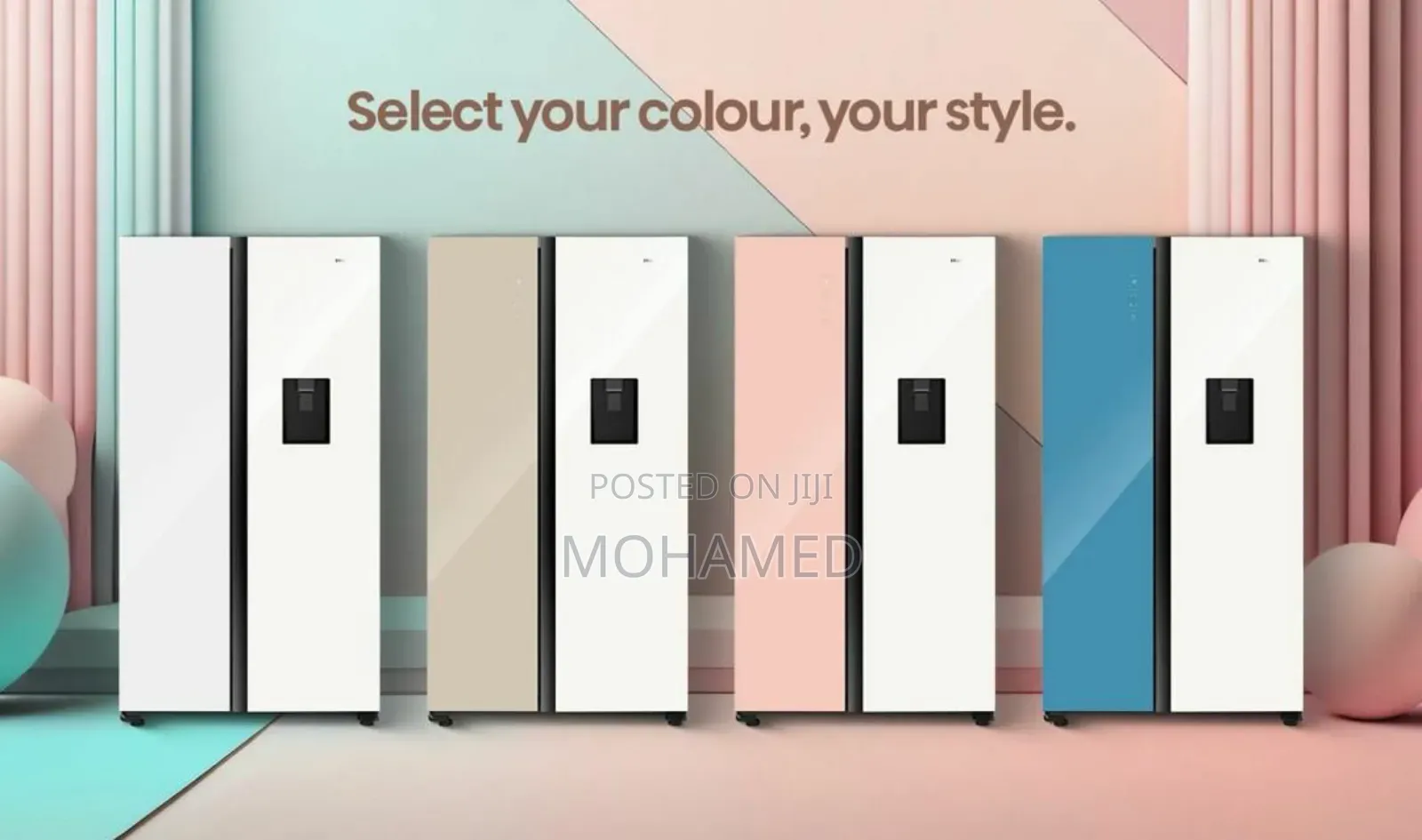 Hisense Fridge Side by Side 508l(Pink and White)
