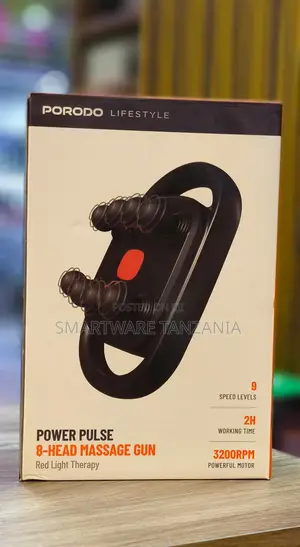 Power Pulse 8 Head Massage Gun With Red Light Therapy 9 Speed Levels