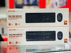 Porodo Dual Mode Wireless Keyboard Mouse Set With Phone Stand