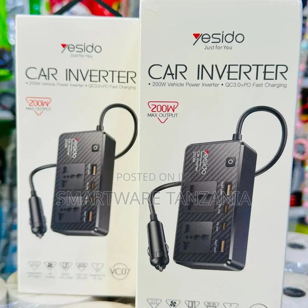 Yesido Vc07 Vehicle Inverter: Qc3.0 + Pd Charging, 200w of Power