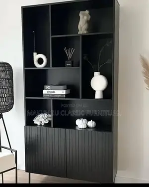 Books Shelf Ya Kisasa Rangi Nyeusi