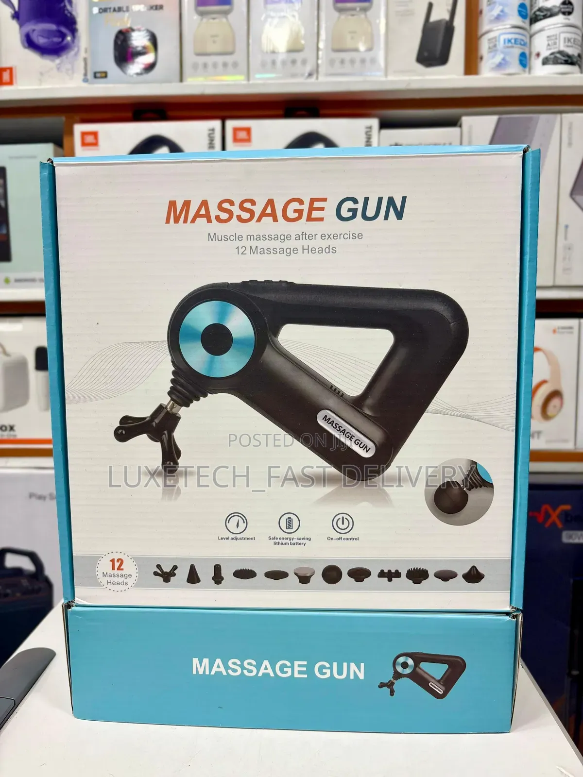 Deep Tissue Massage Gun With 12 Interchangeable Massage Heads
