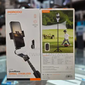 Porodo Quadbase Gimbal Stabilizer, Bluetooth 5.2 Remote Control
