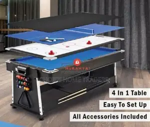 Multi Game Pool Table 4-in-1 Air Hockey Table