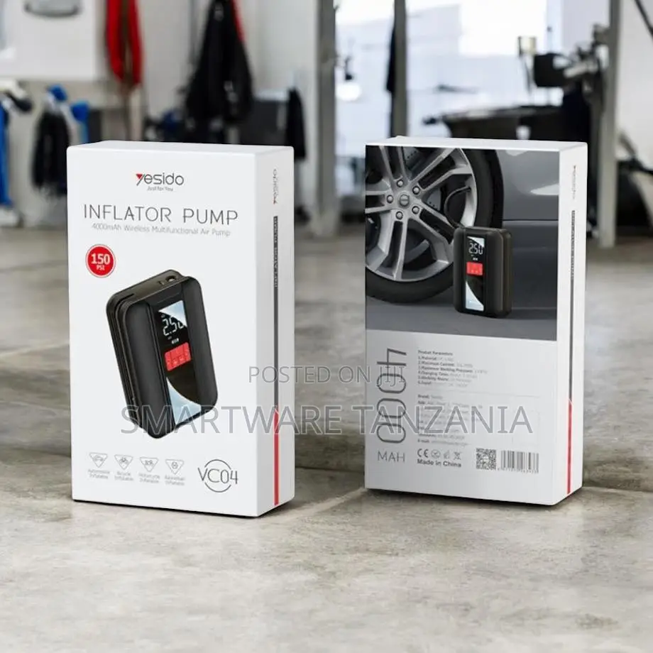 Yesido Vc04 Wireless Multifunctional Air Pump With 4000mah Battery