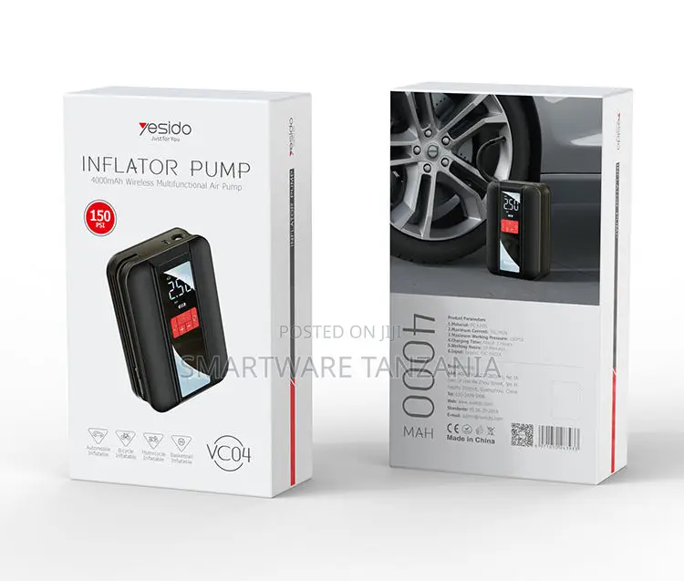 Yesido Precise Air Replenishment Portable Storage Wireless Car Pump