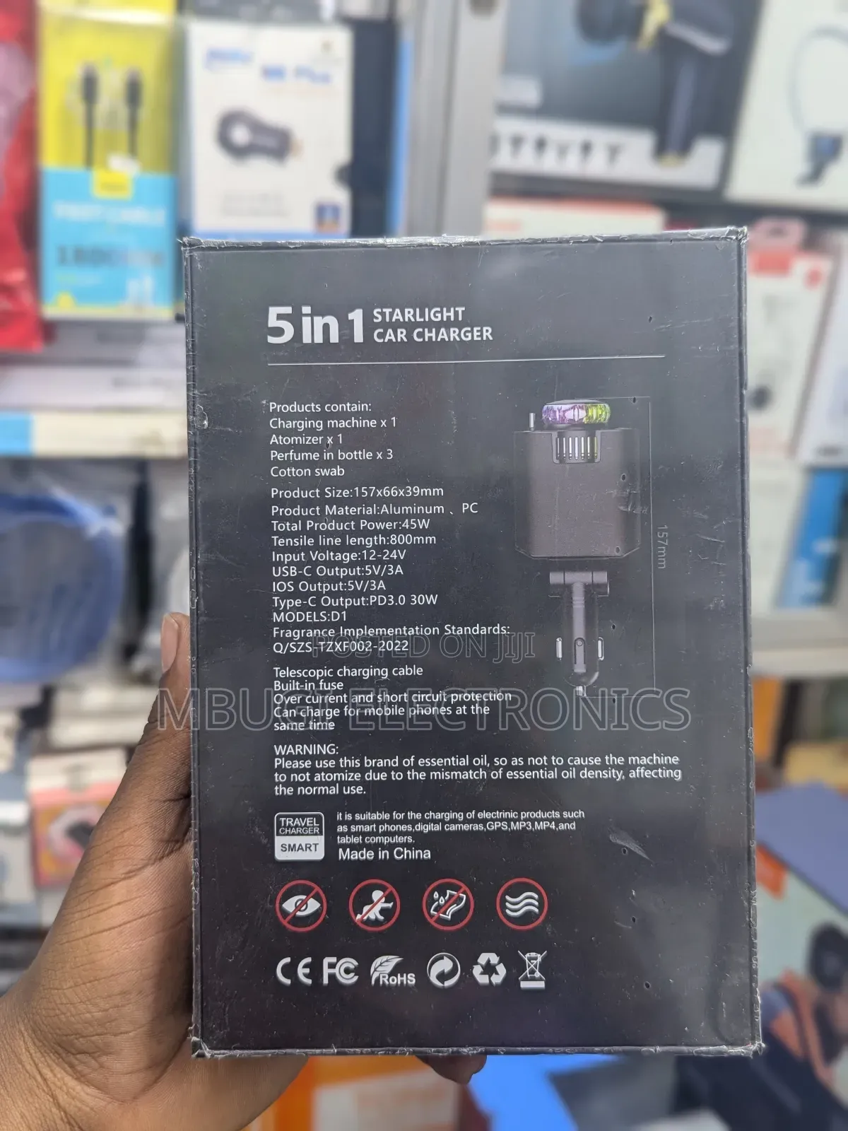 Starlight 5 in 1 Car Charger - Deco Light, Diffuser, Fast Charging