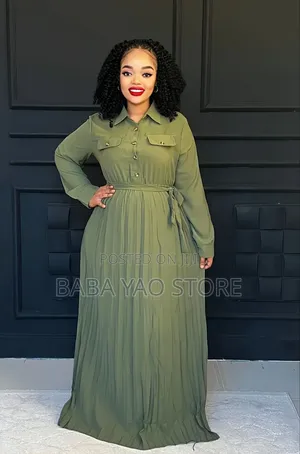 Women's High-Grade Long-Sleeved High-Waist Slim Big Swing.