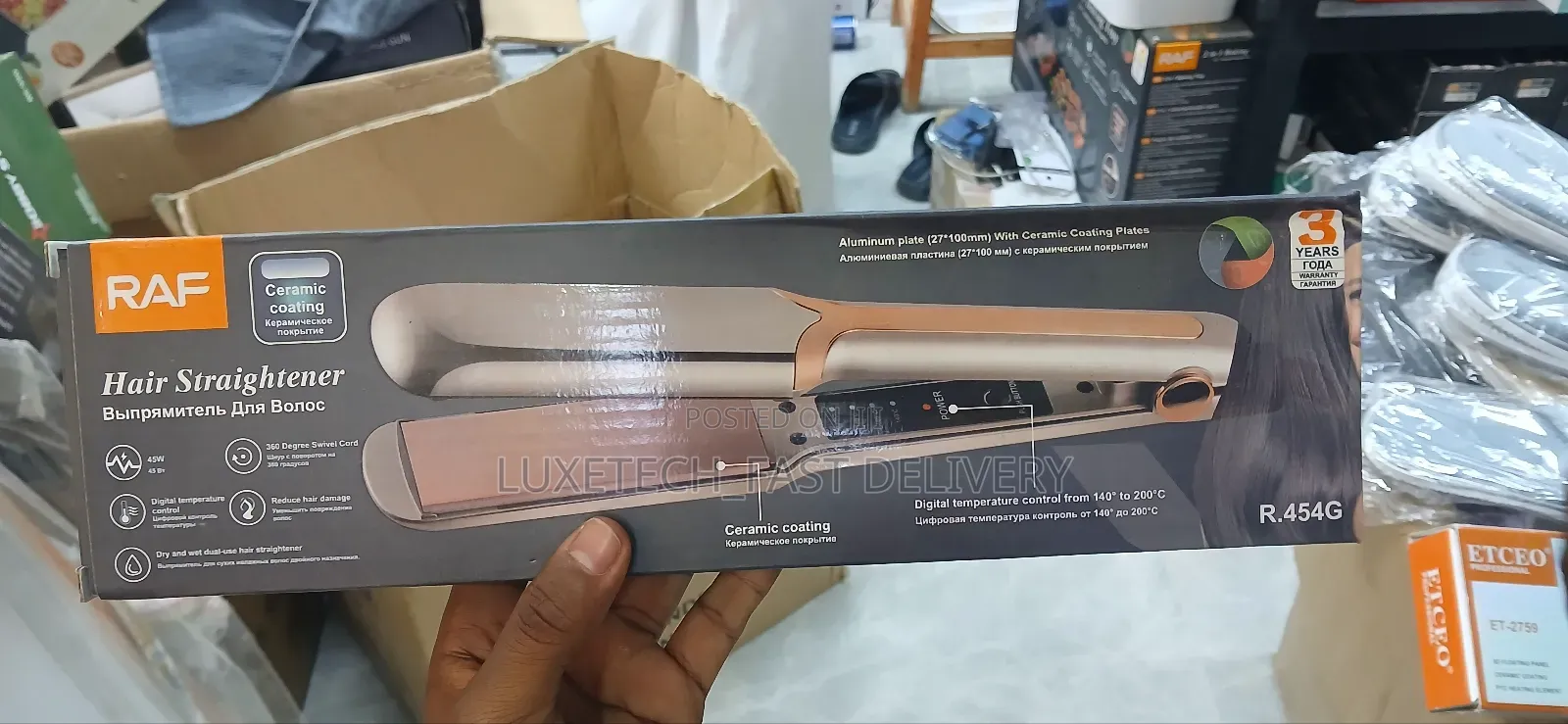 Raf Hair Straightener R.454g - Used on Both Dry and Wet Hair