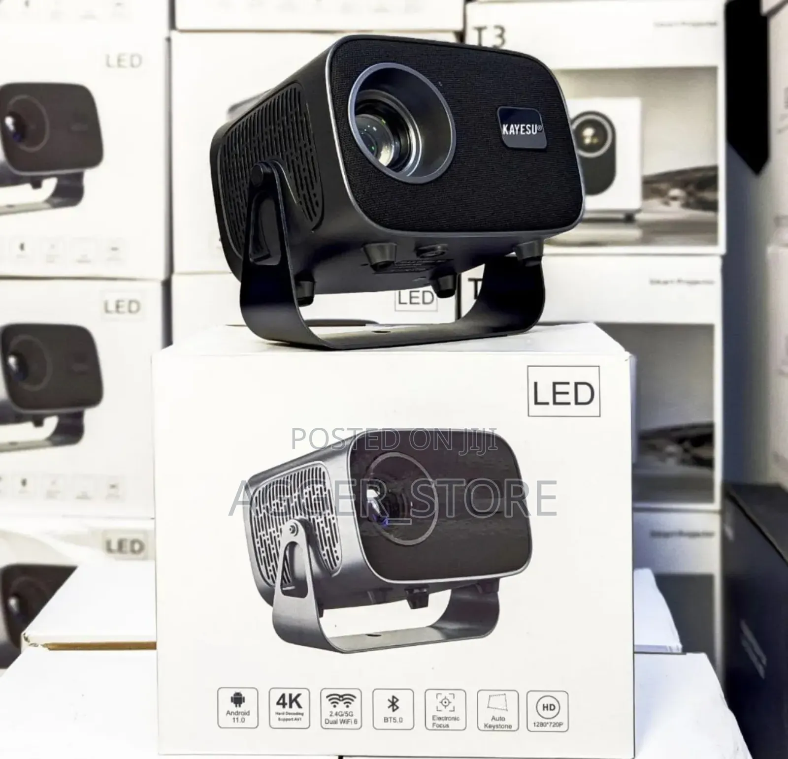 Smart Led Projector "1080hd" "120' Display Size" "Office Home Use"