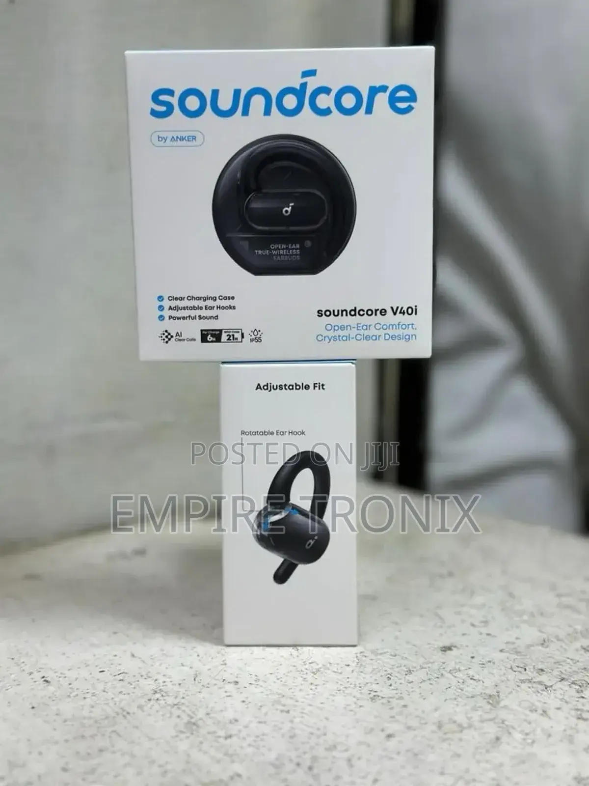 Soundcore V40i | Comfortable Fit and Clear Sound, Lidless Case