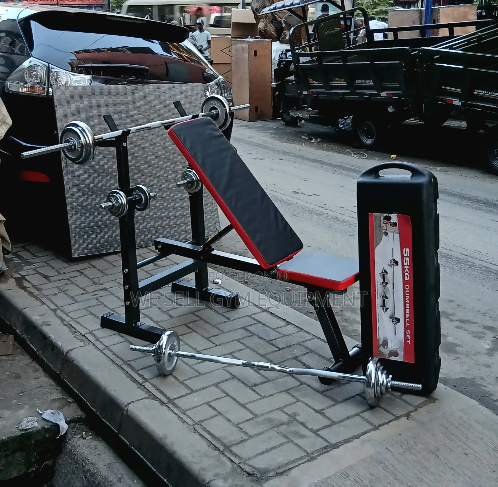 Mini Bench With 55kg Weight Set