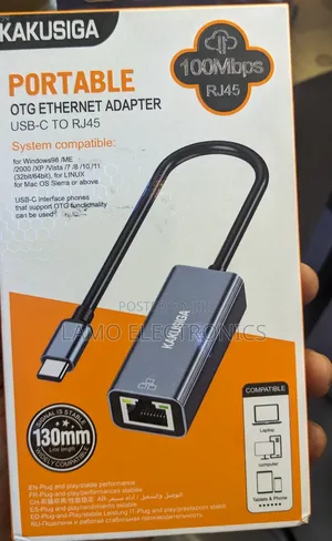 Kakusiga Type-C to Rj-45 Portable Ethernet Adapter