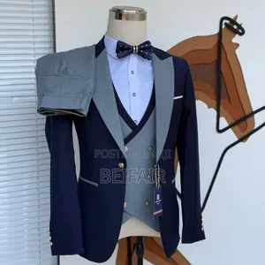 Dark Blue and Grey Mix Suit