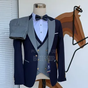 Dark Blue and Grey Mix Suit