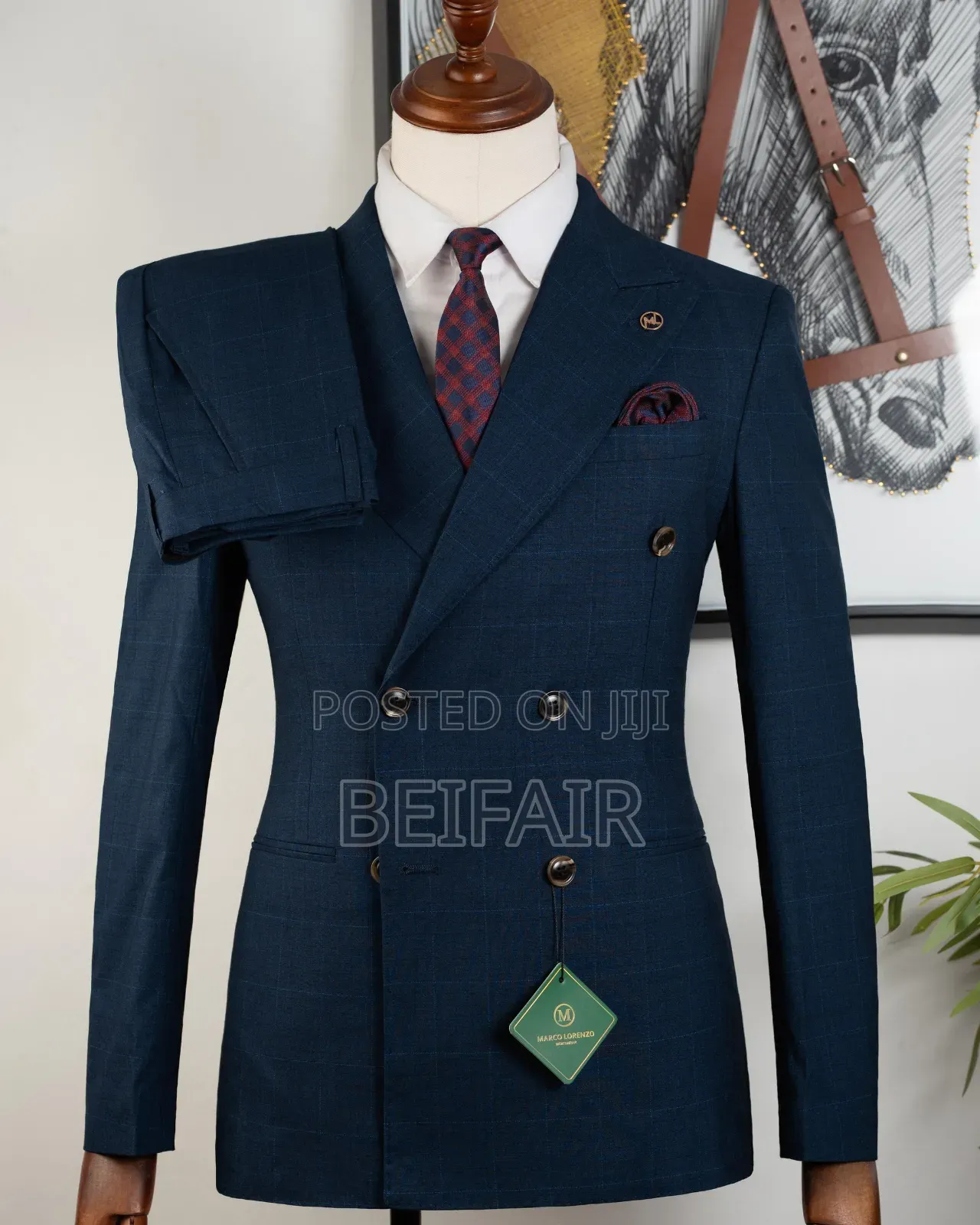 Dark Blue Light Drafts Suit