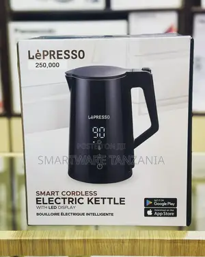 Lepresso 2200w 1.7l Smart Electric Kettle With Touch Panel and Bs Plug