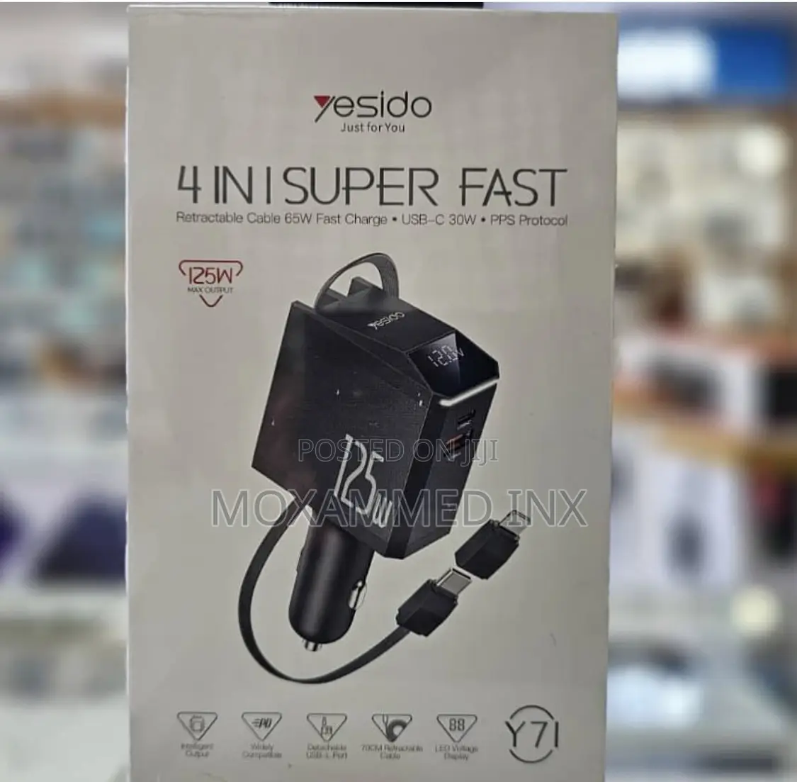 Y71 Yesido 4in1 Super Fast Car Charger 125watts