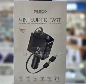Y71 Yesido 4in1 Super Fast Car Charger 125watts