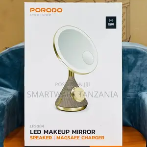 Porodo Led Makeup Mirror, Adjustable Brightness, 5w Bluetooth Speaker