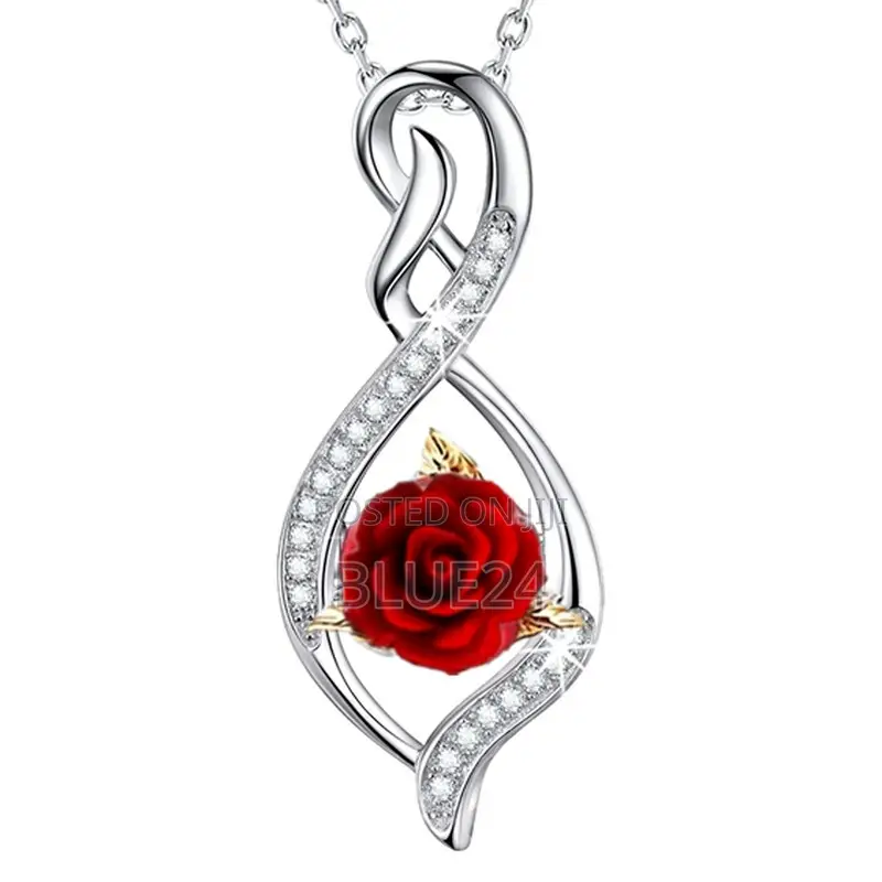 Fashion Rose Necklace Cross Zircon Pendant Engagement Necklaces