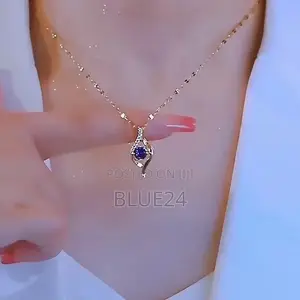 Fashionable Titanium Steel Collarbone Chain, Elegant Purple Zircon