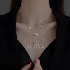Stainless Steel Necklaces Black Exquisite Minimalist Square Pendant