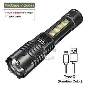 High Power Led Flashlight Powerful Type-c Rechargeable Cob Flashlight